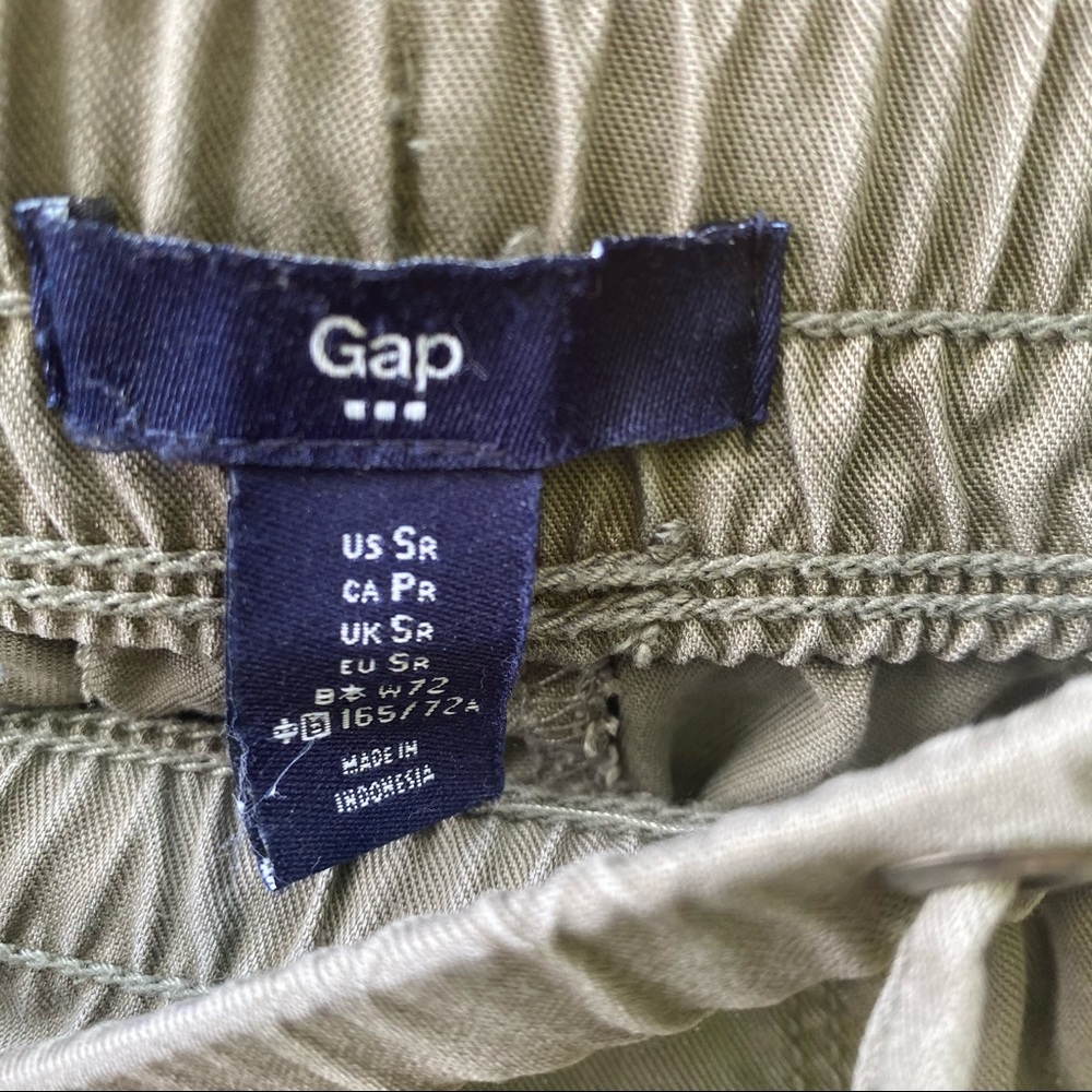 Gap Khaki Drawstring Lyocell Joggers Crop Pants S - image 2